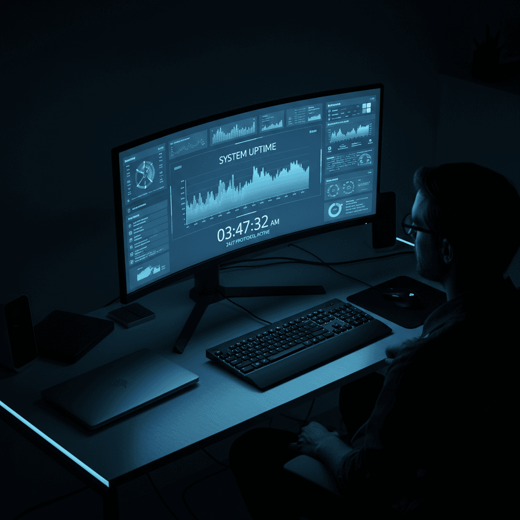 24/7 threat monitoring dashboard interface