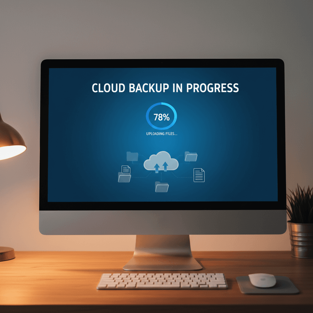 Cloud backup upload progress display