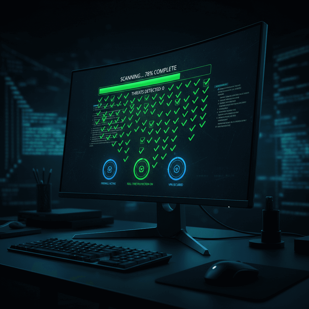Antivirus protection scan interface